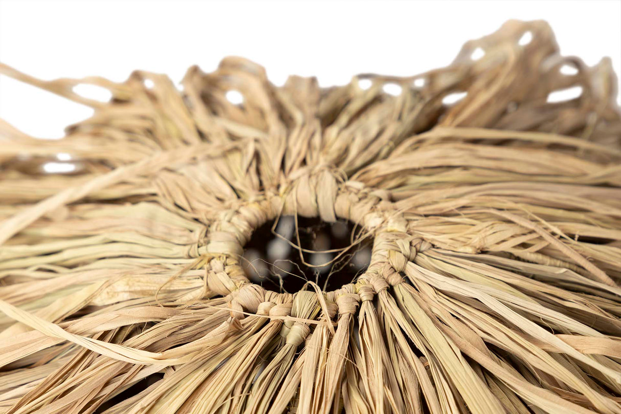 Lampe à pas de fibre naturelle 40x40x110cm