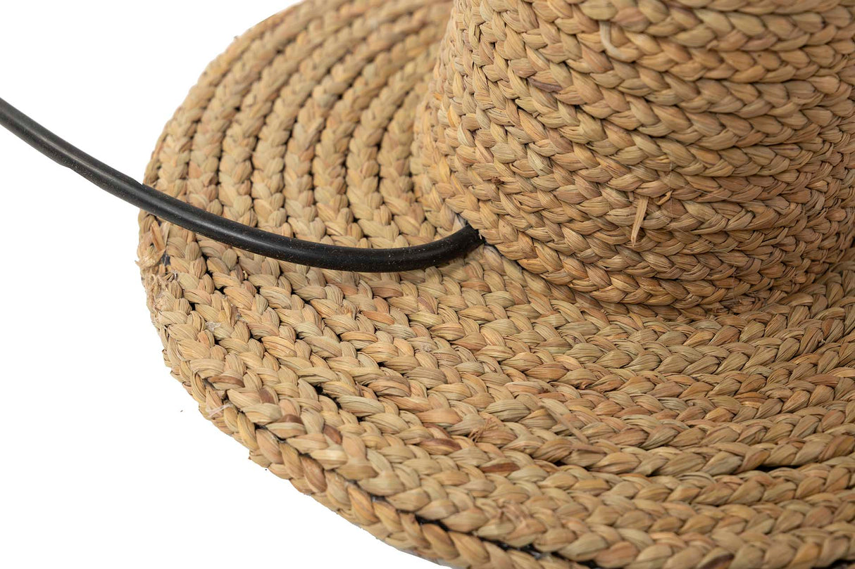 Lampe à pas de fibre naturelle 40x40x110cm