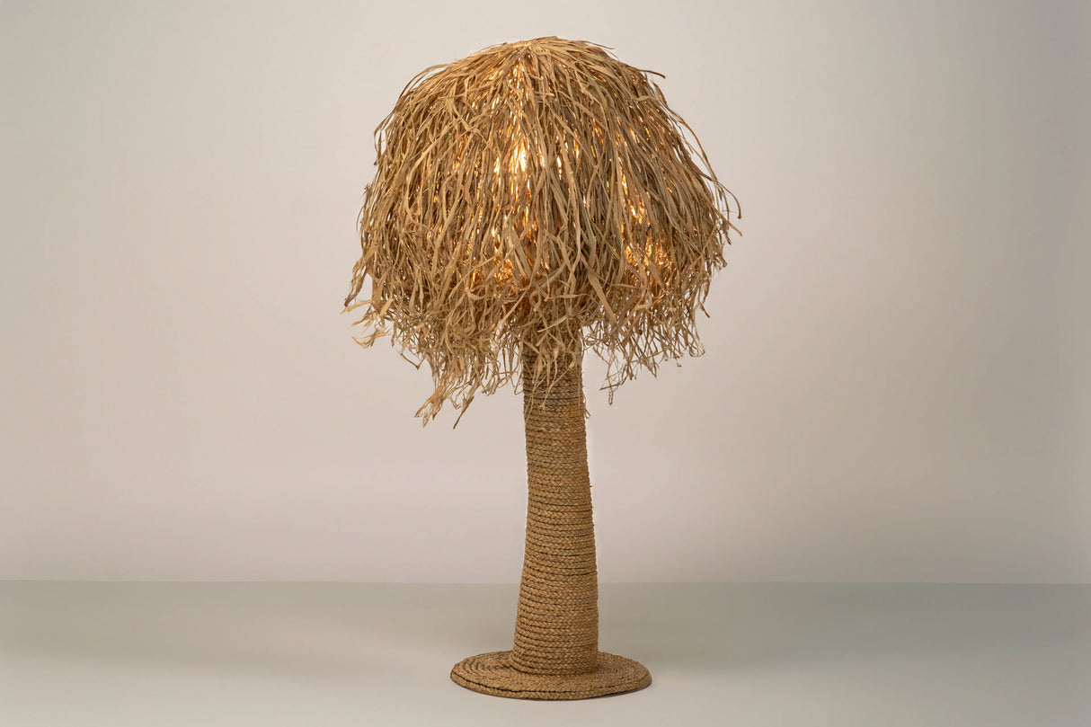 Lampe à pas de fibre naturelle 40x40x110cm
