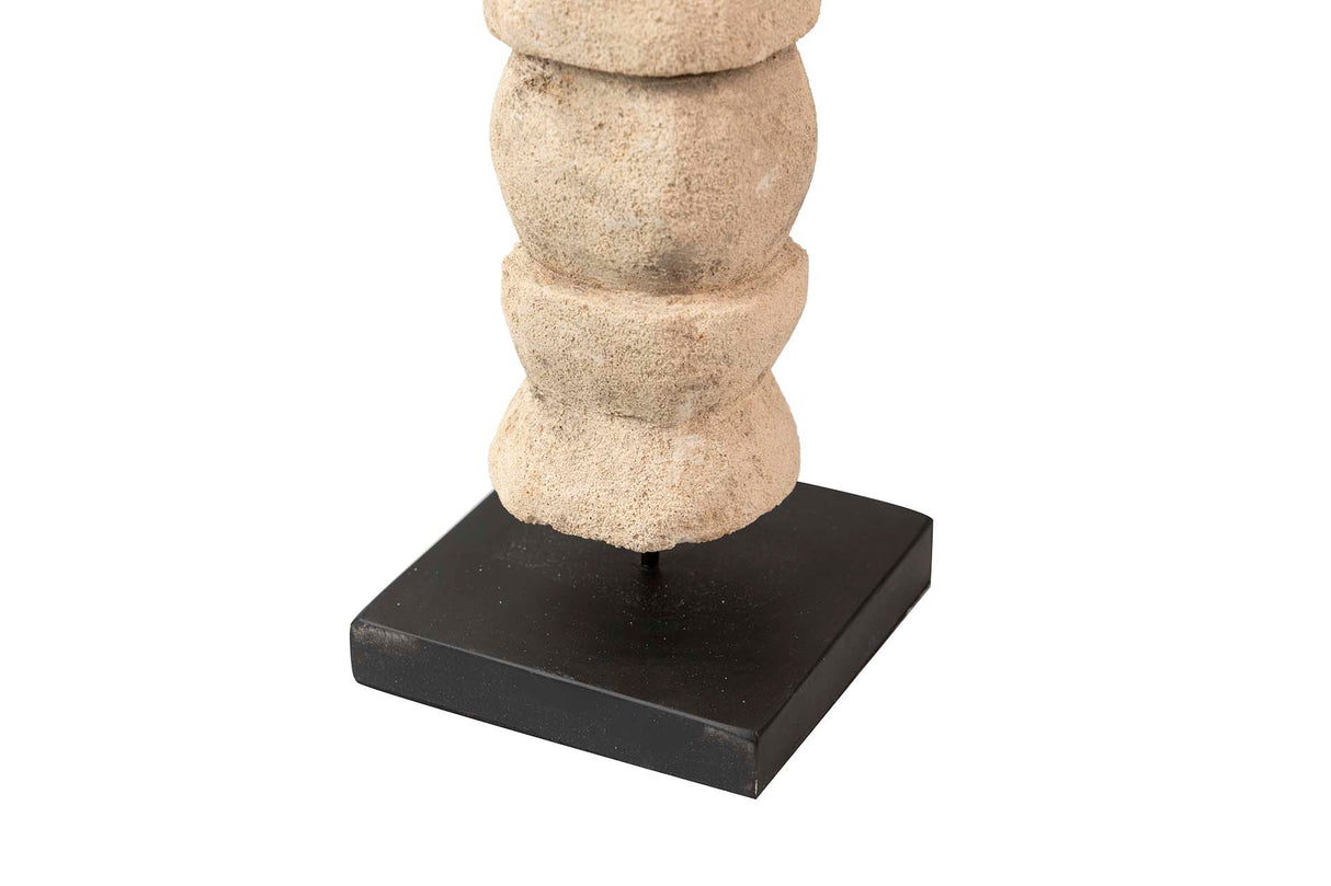 Set 3 Dekorative Figuren Beige 7x7x35, 7x7x40, 7x7x45 cm