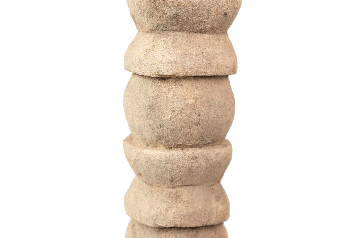 Set 3 Dekorative Figuren Beige 7x7x35, 7x7x40, 7x7x45 cm