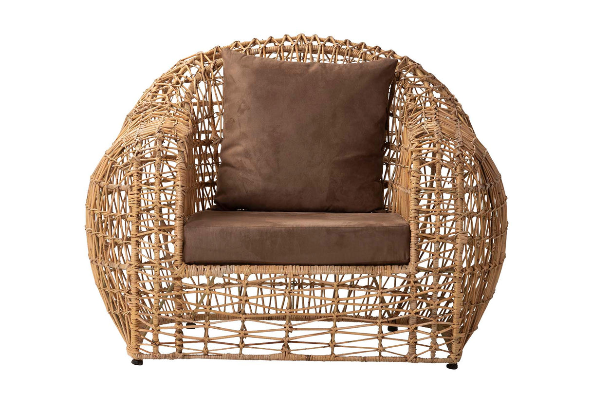 Poltrona de vime natural 120x110x90 cm