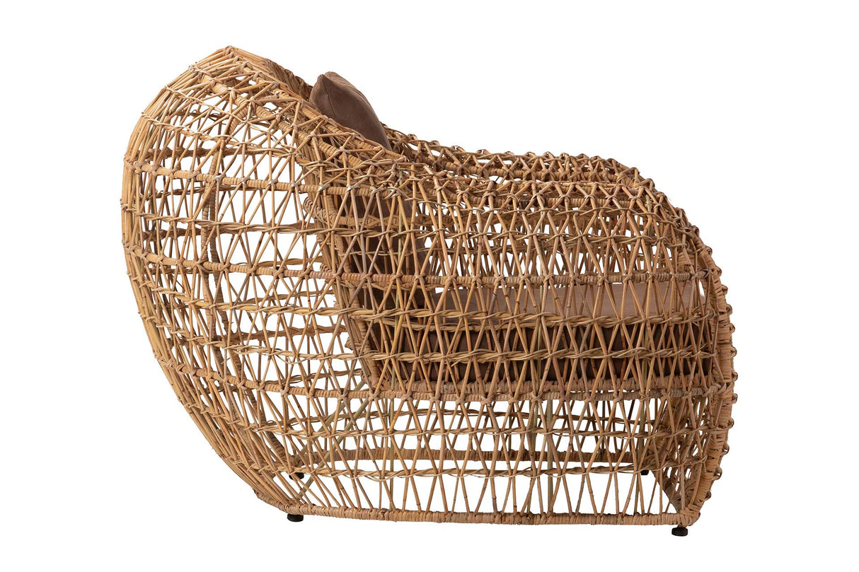 Poltrona de vime natural 120x110x90 cm