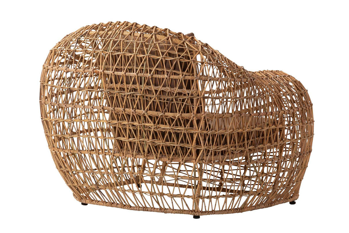 Poltrona de vime natural 120x110x90 cm