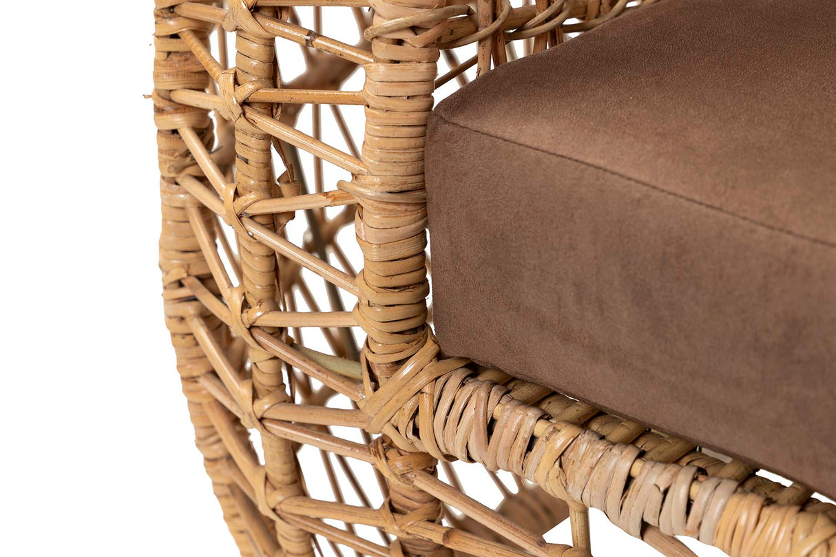 Poltrona de vime natural 120x110x90 cm