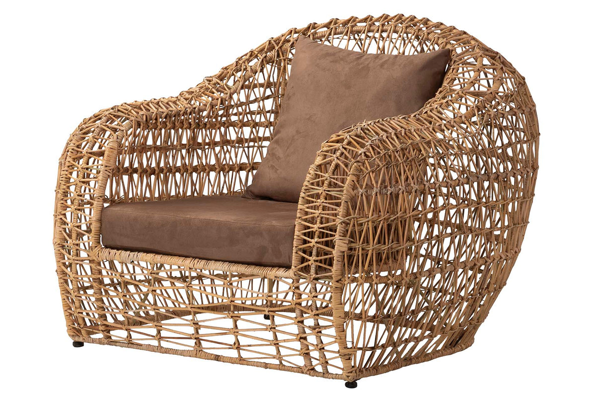 Poltrona de vime natural 120x110x90 cm