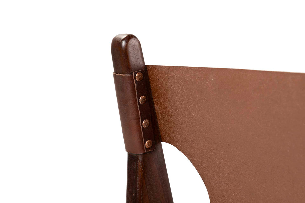 Chaise en bois en cuir Teka 51x52x85 cm