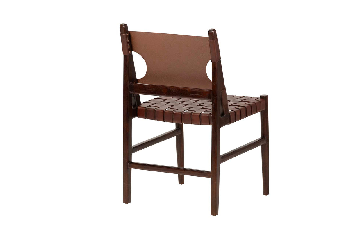 Chaise en bois en cuir Teka 51x52x85 cm