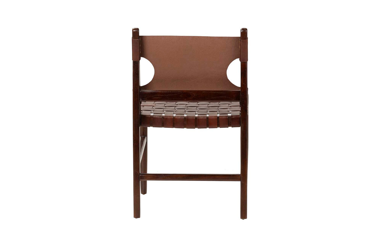 Chaise en bois en cuir Teka 51x52x85 cm