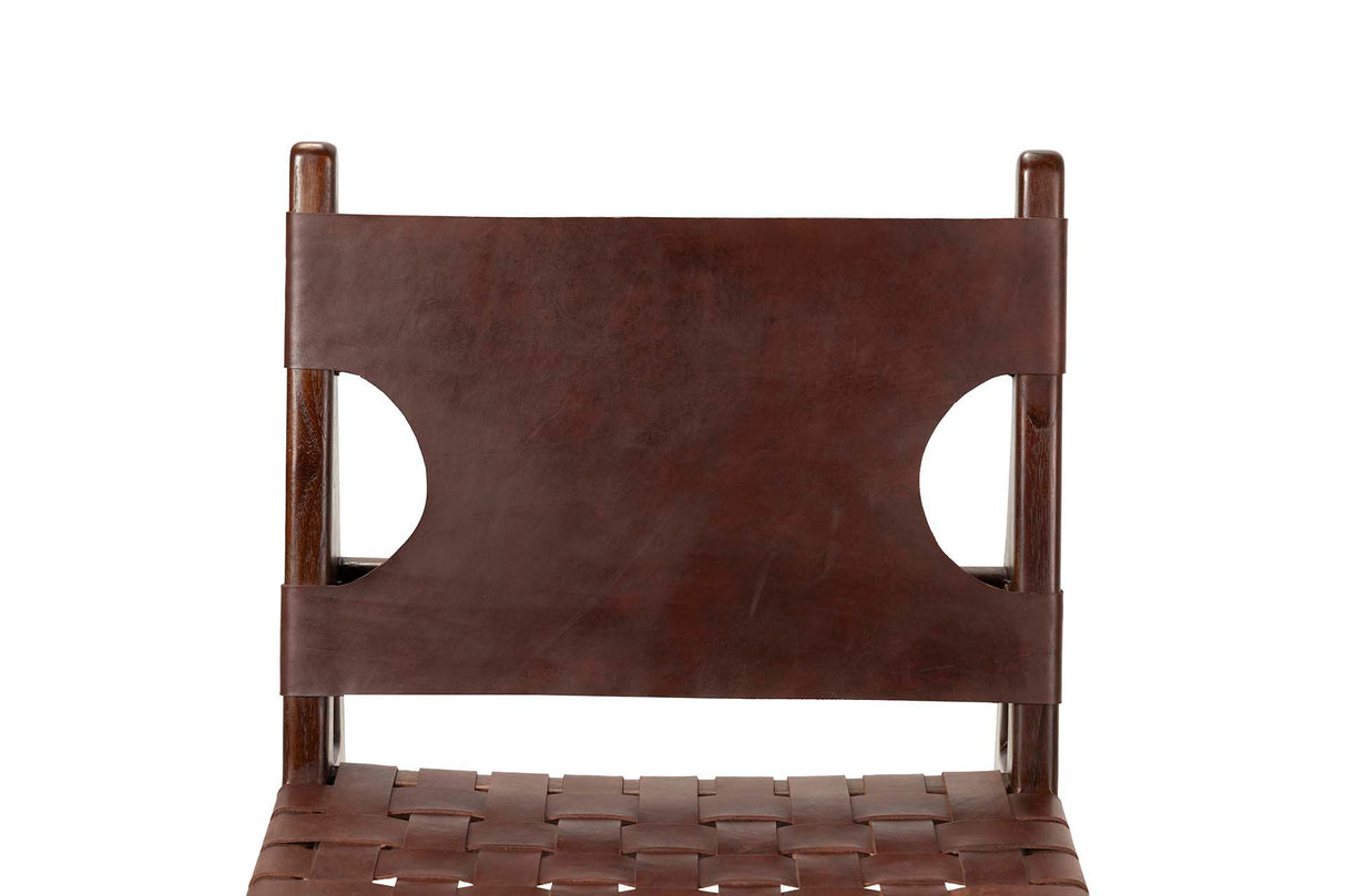 Chaise en bois en cuir Teka 51x52x85 cm