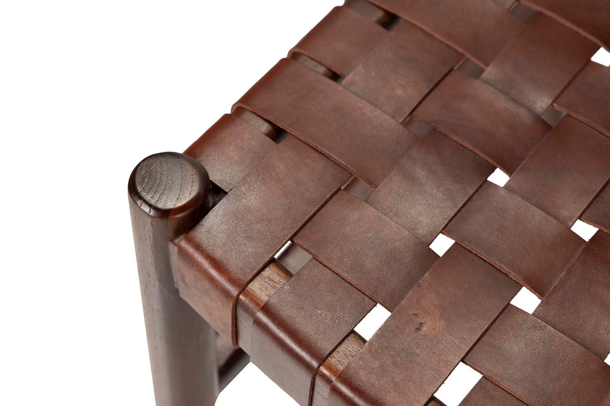 Chaise en bois en cuir Teka 51x52x85 cm