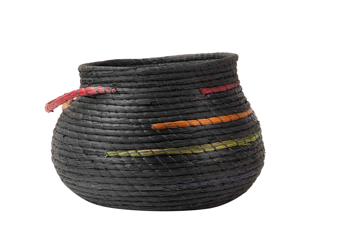 Schwarzer Naturfaserkorb 48x48x36 cm