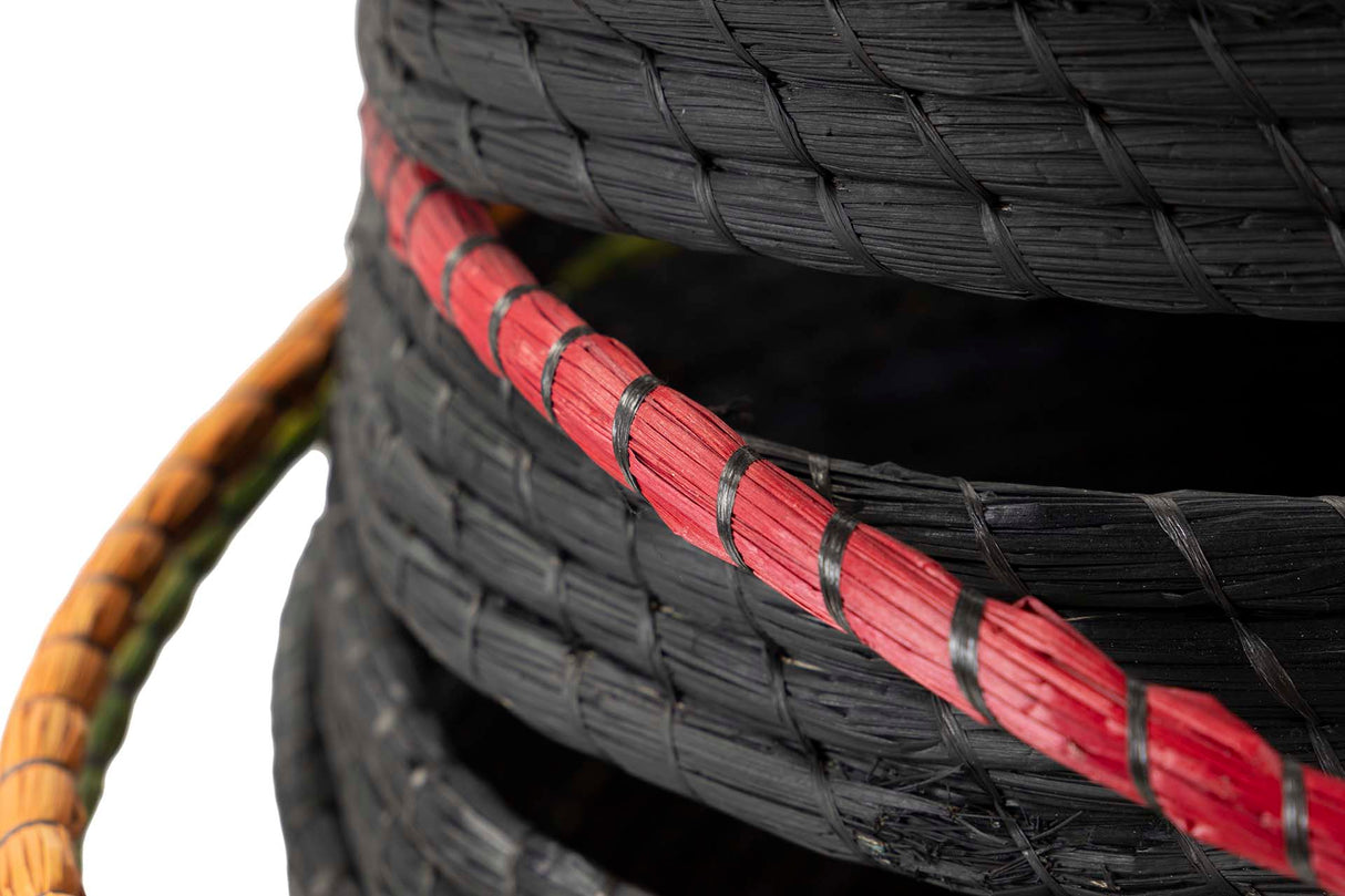 Schwarzer Naturfaserkorb 48x48x36 cm