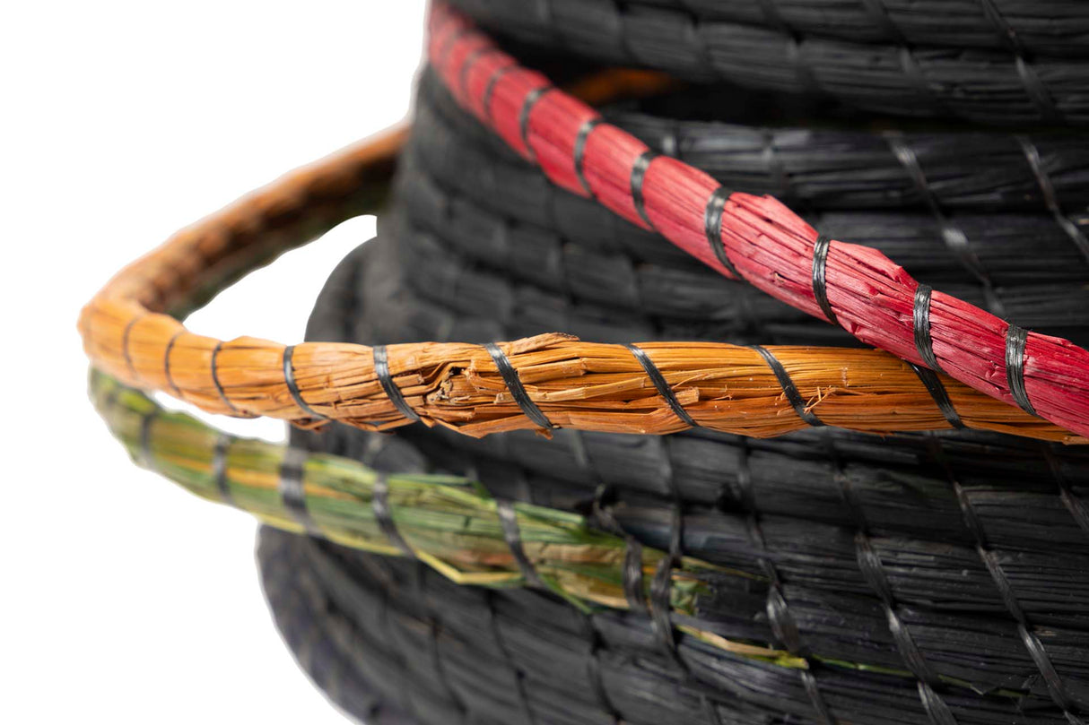 Schwarzer Naturfaserkorb 48x48x36 cm