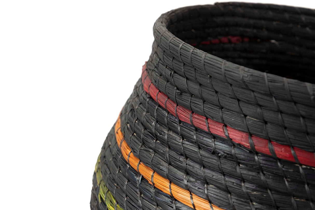 Schwarzer Naturfaserkorb 48x48x36 cm