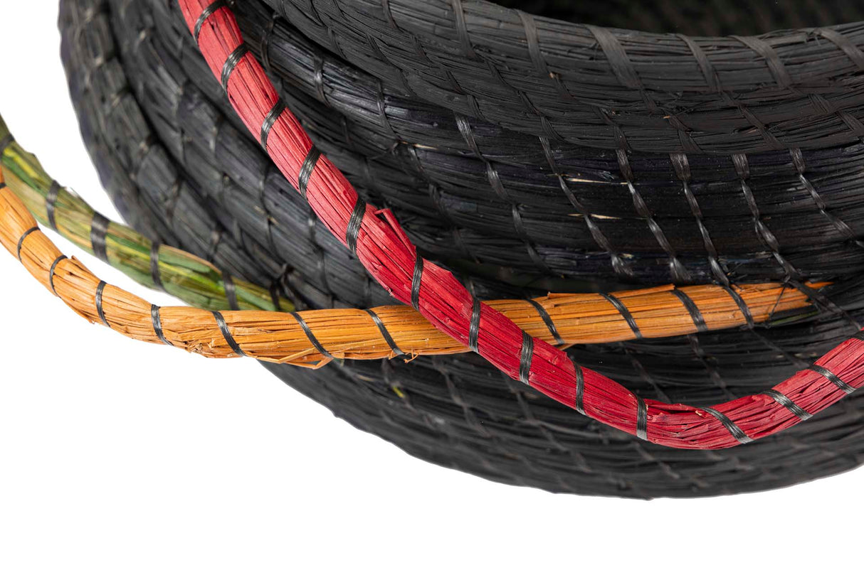 Schwarzer Naturfaserkorb 48x48x36 cm