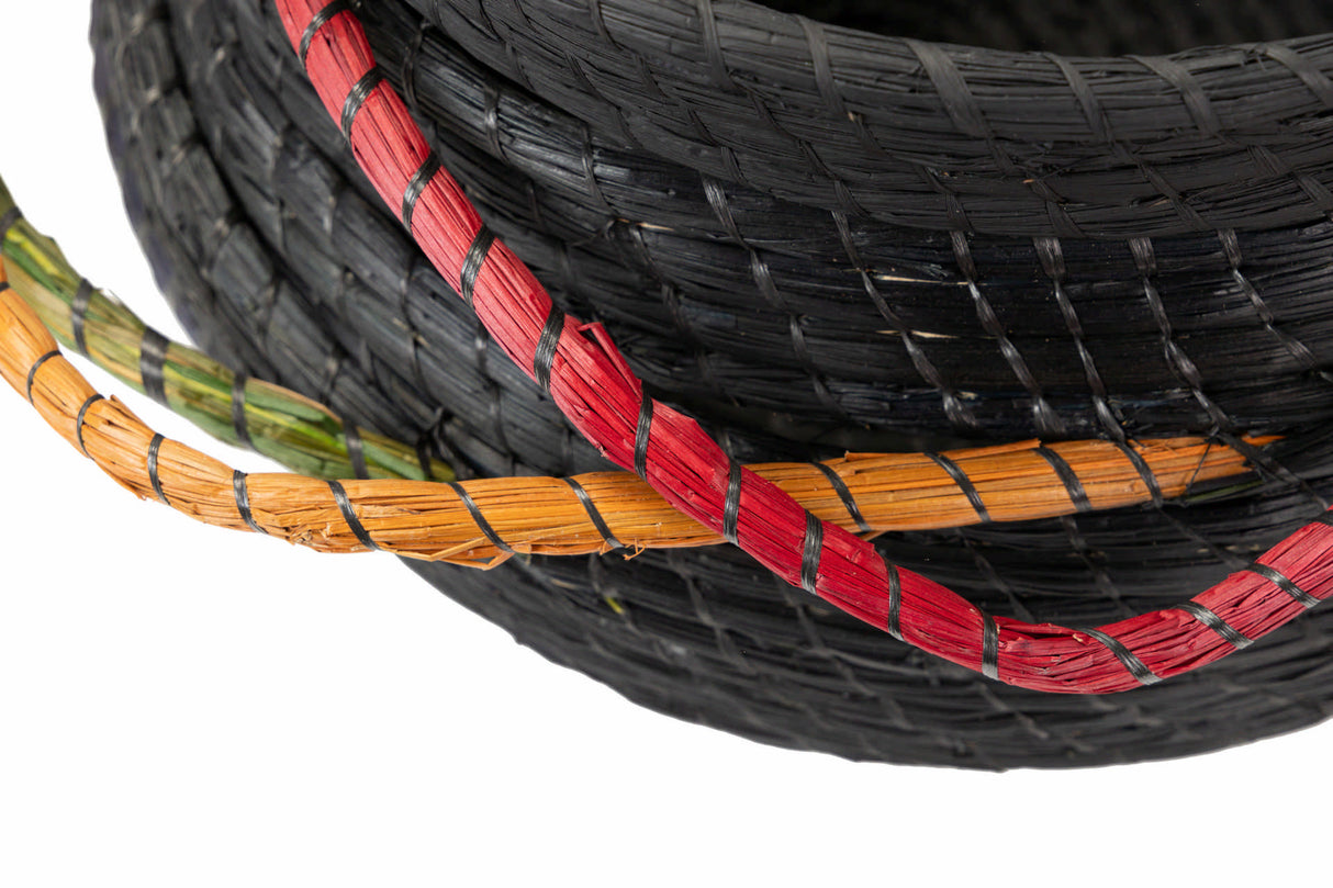 Schwarzer Naturfaserkorb 48x48x36 cm