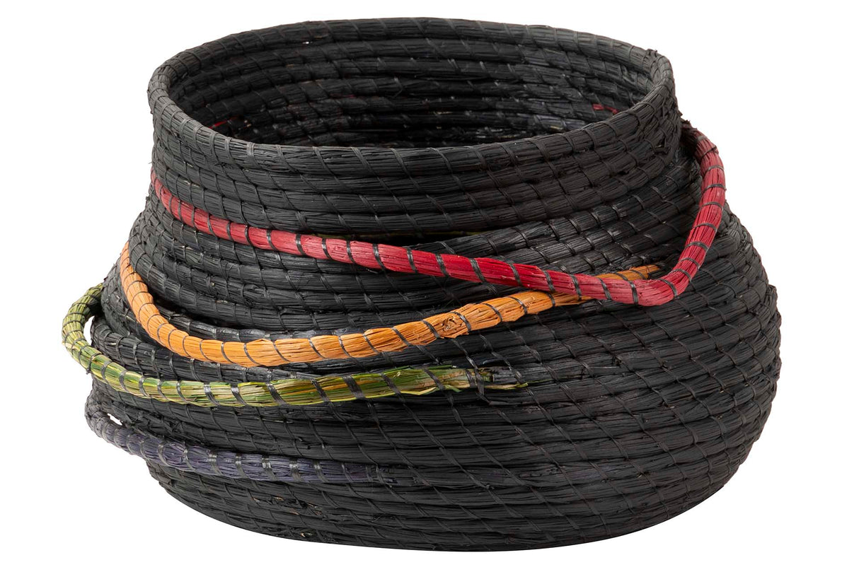 Schwarzer Naturfaserkorb 48x48x36 cm