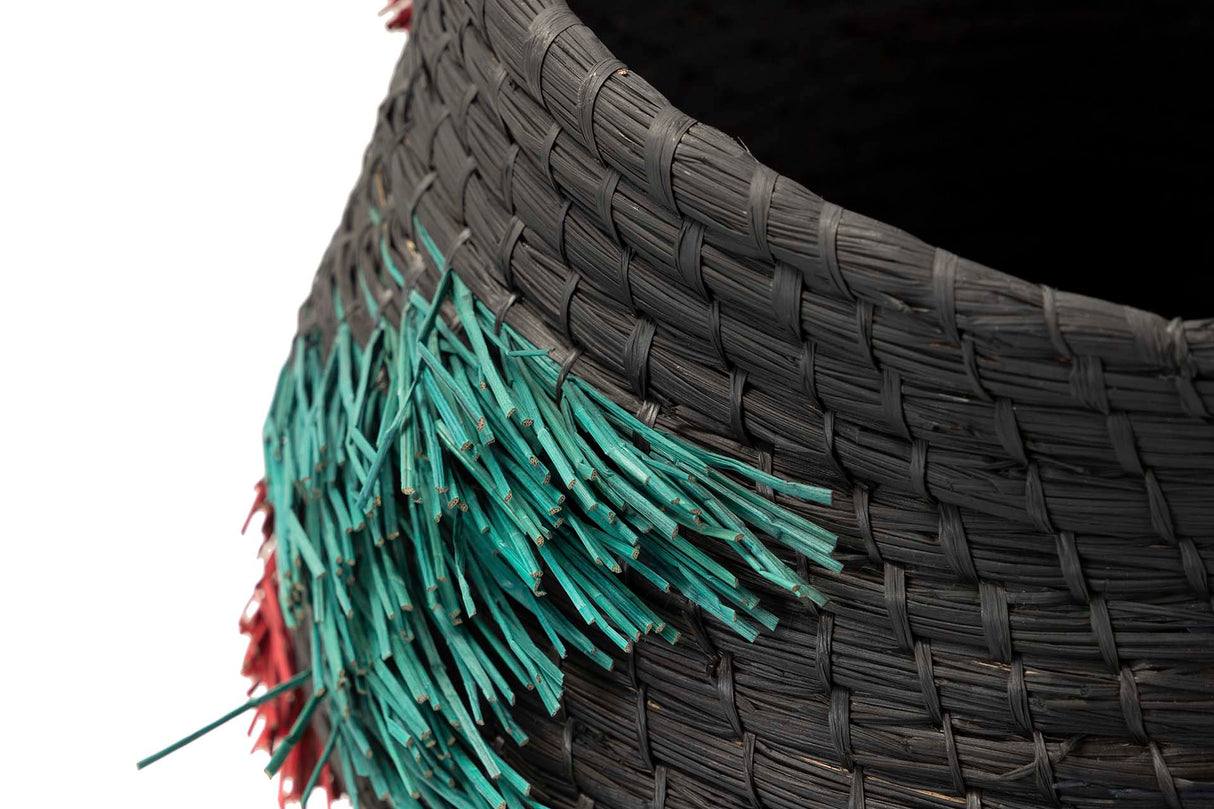 Schwarzer Naturfaserkorb 56x56x36 cm