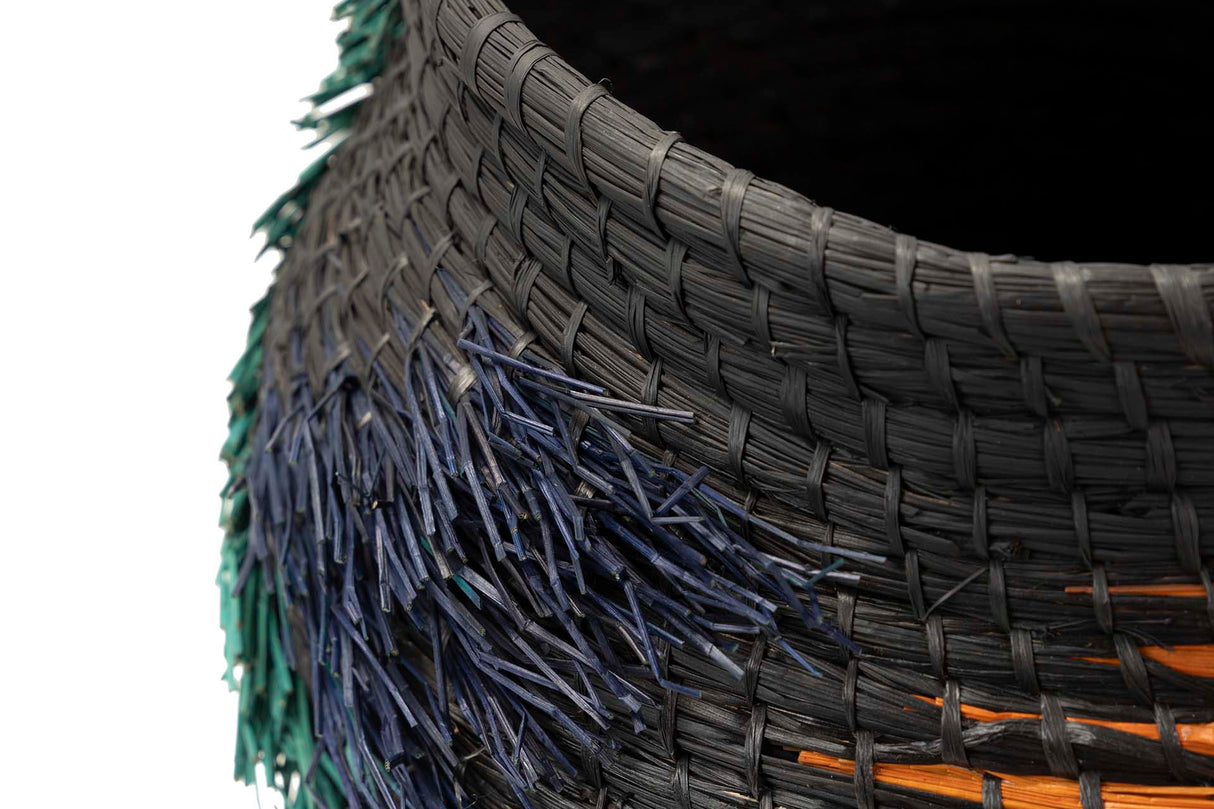 Schwarzer Naturfaserkorb 56x56x36 cm