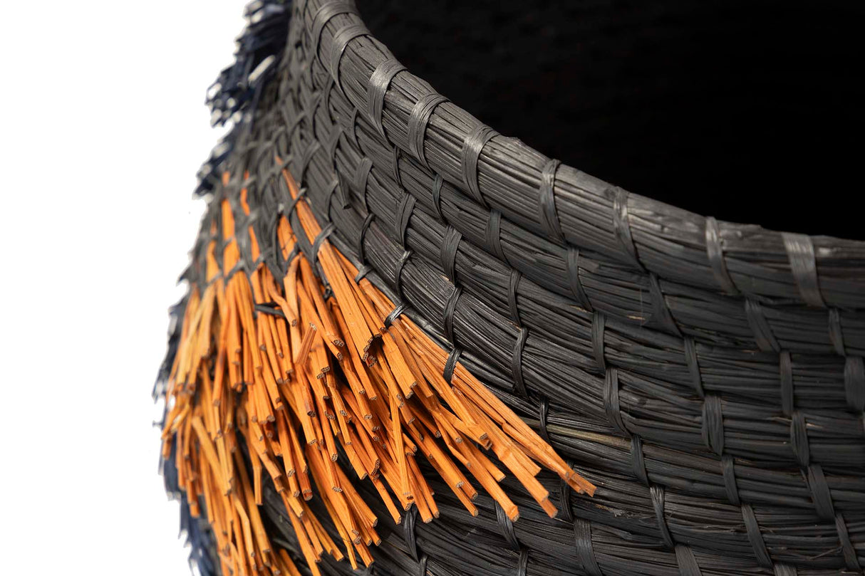 Schwarzer Naturfaserkorb 56x56x36 cm