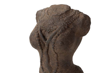 Figura Torso Mulher Terracota Brown 40x35x120 cm