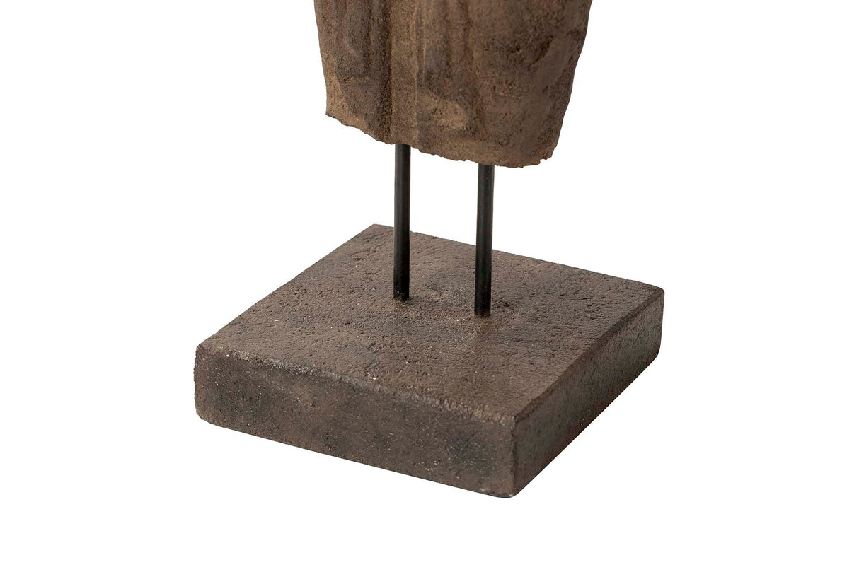 Figura busto uomo marrone pietra 20x20x70 cm