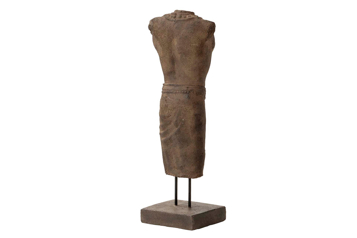 Figura busto uomo marrone pietra 20x20x70 cm