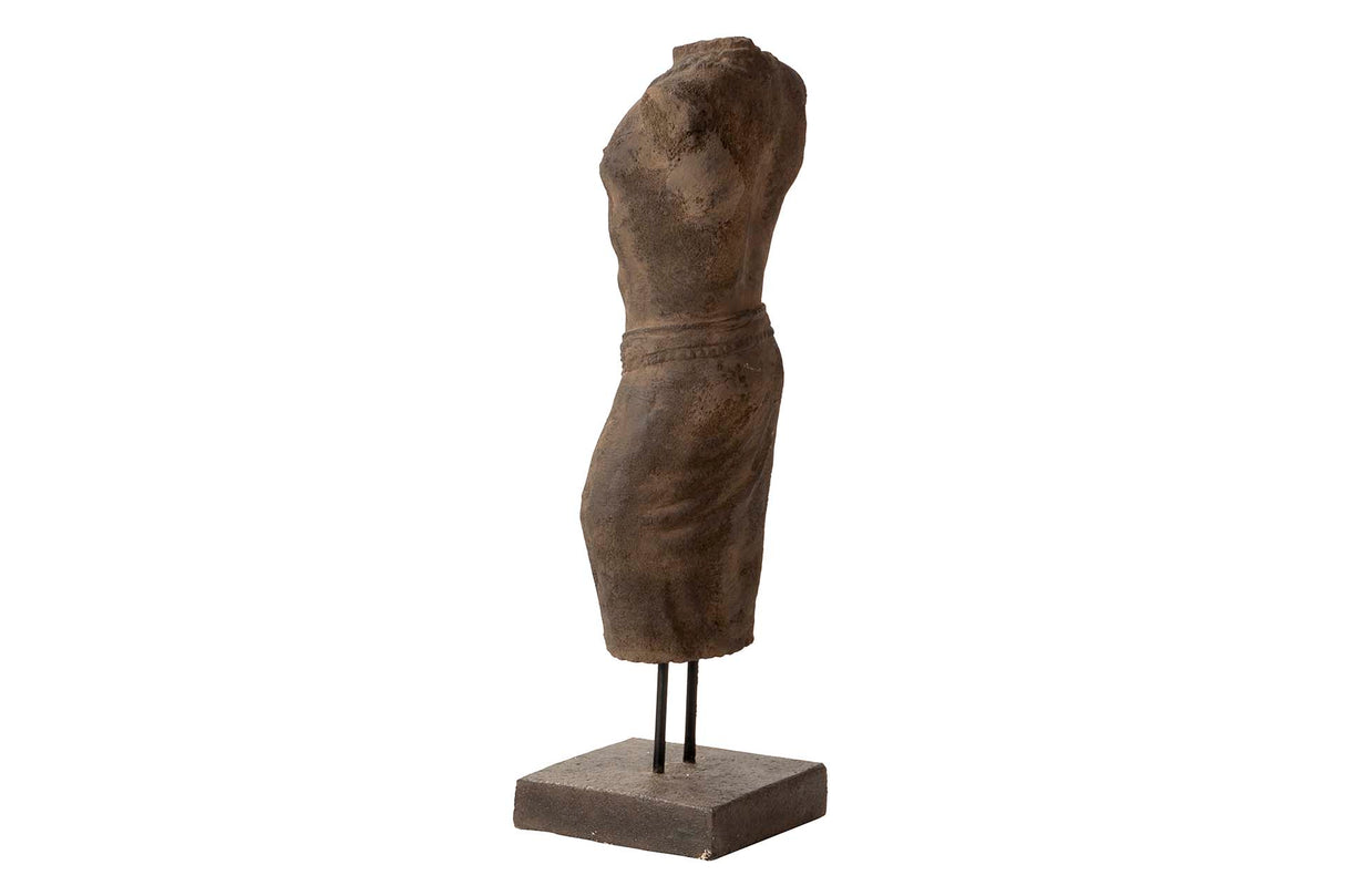 Figura busto uomo marrone pietra 20x20x70 cm