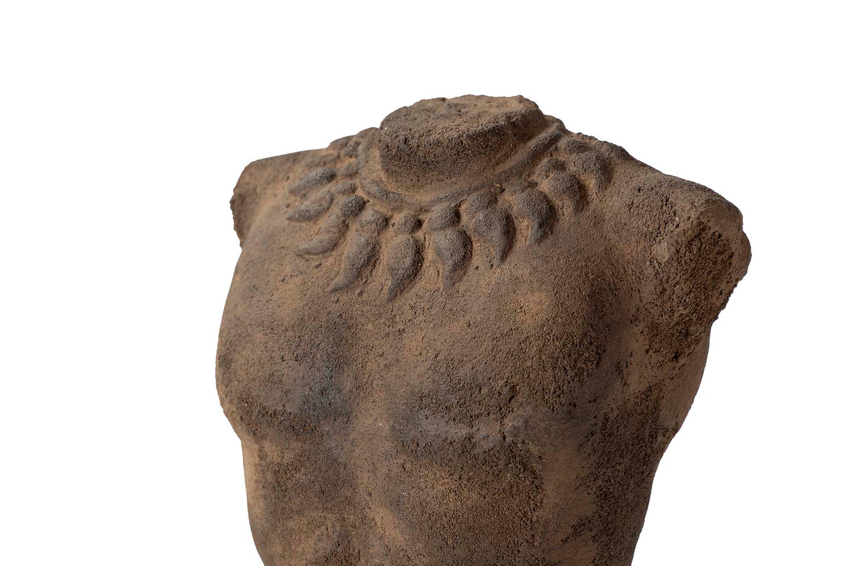 Figura busto uomo marrone pietra 20x20x70 cm