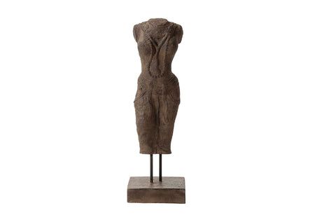 Figura Torso Mulher Brown Stone 20x20x60 cm