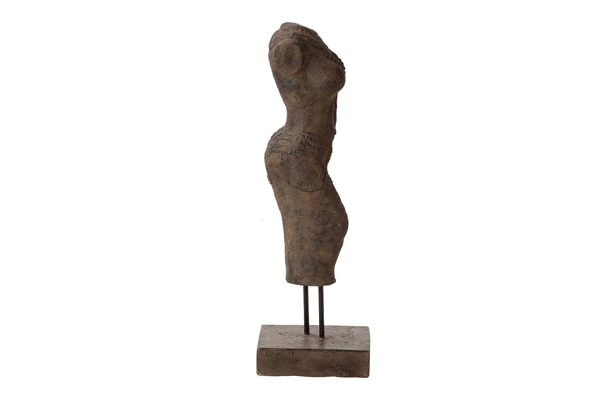 Figura busto donna marrone pietra 20x20x60 cm