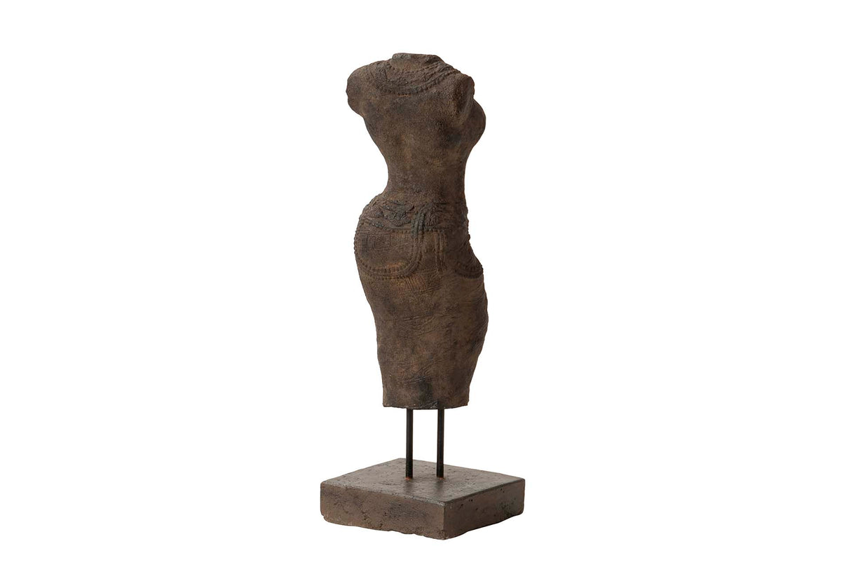 Figura busto donna marrone pietra 20x20x60 cm
