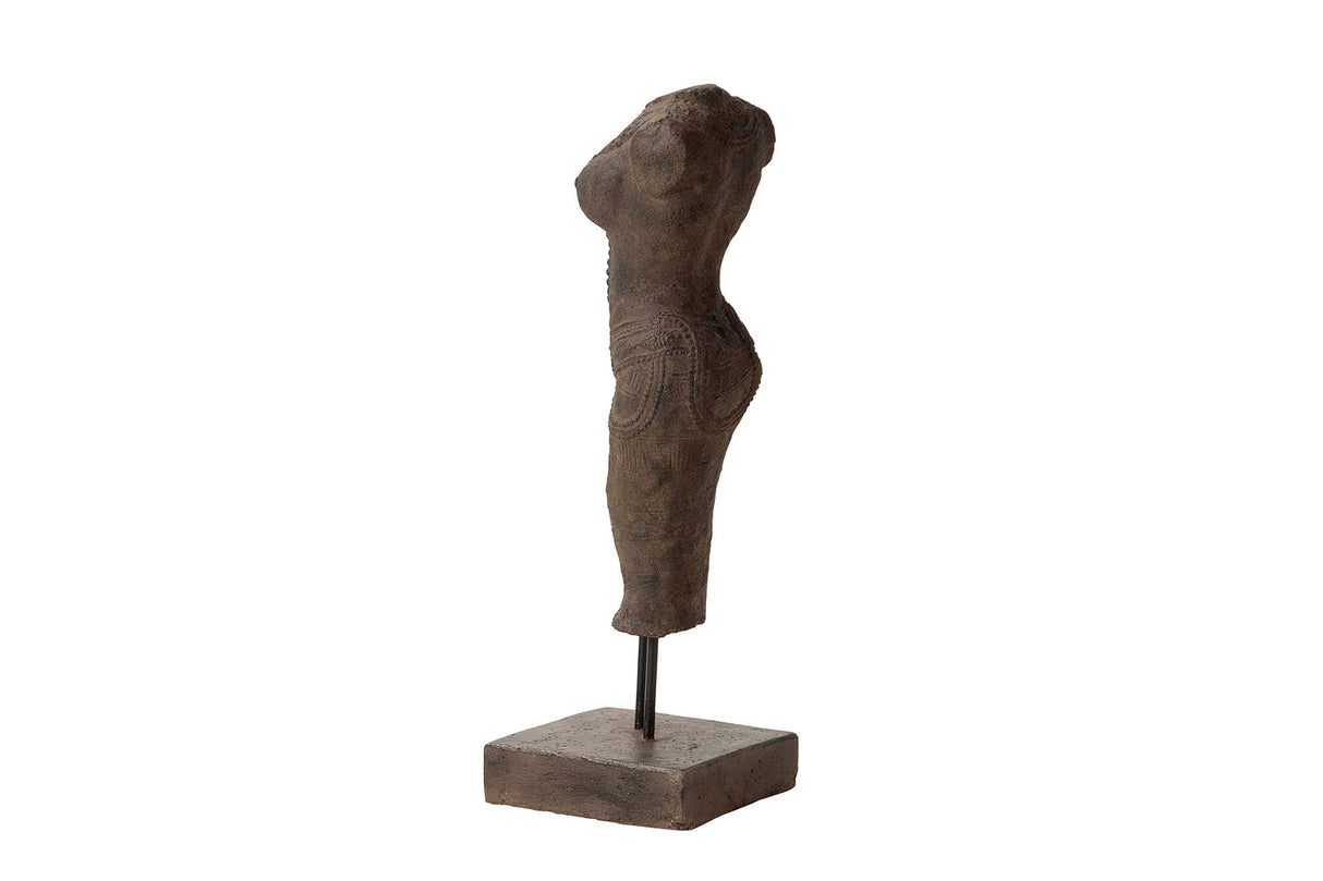 Figura busto donna marrone pietra 20x20x60 cm