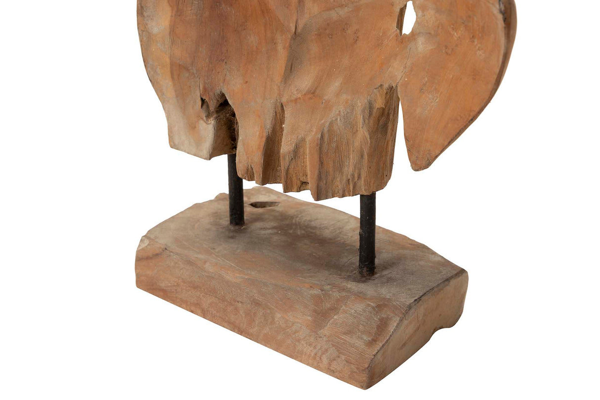 Dekorative Figur Teka Holzblatt 35x14x85 cm