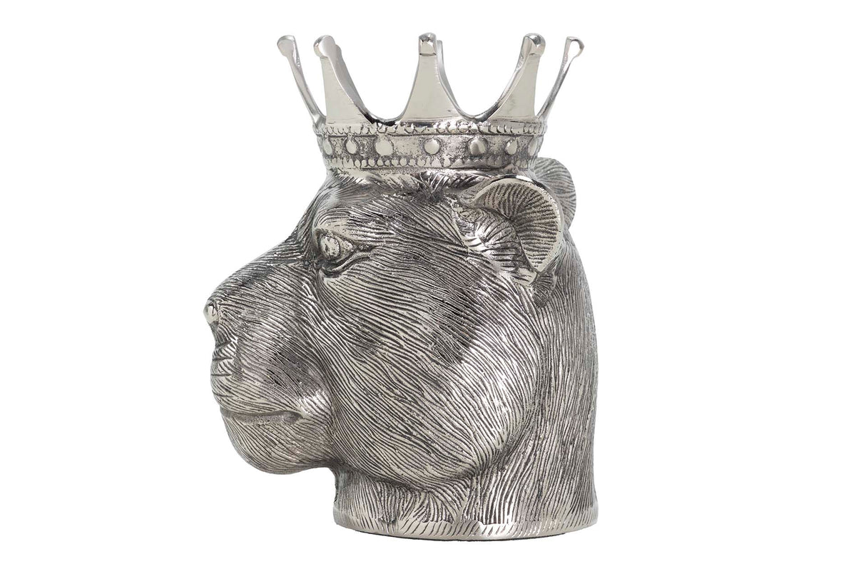 Leon Champanera banhado a alumínio 24x22x28 cm