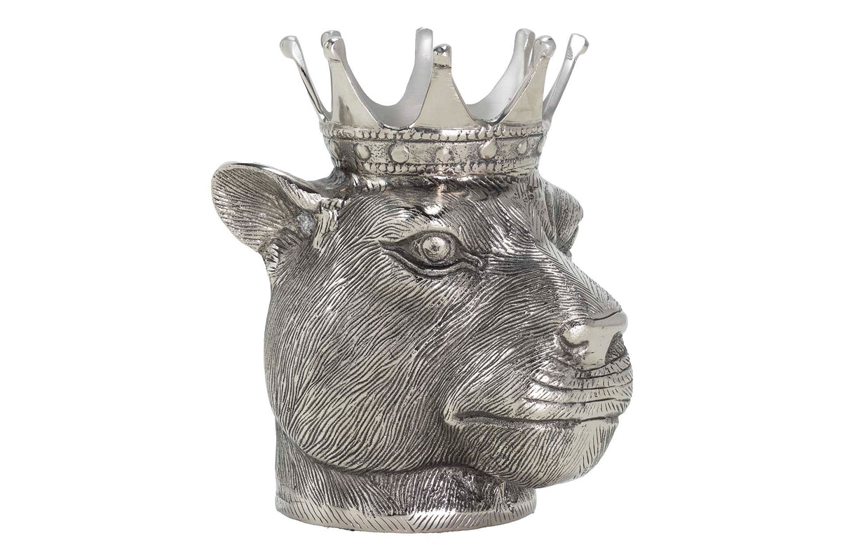 Leon Champanera banhado a alumínio 24x22x28 cm