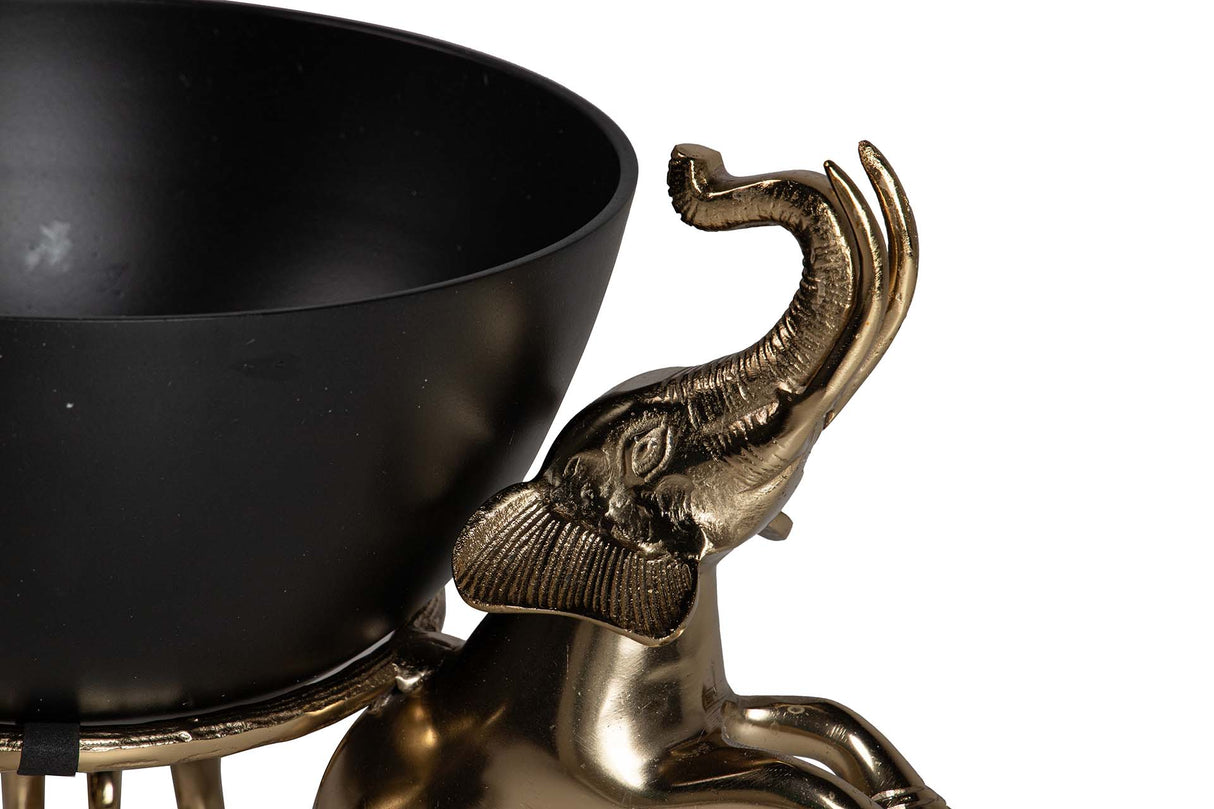 Champanera -Elefanten schwarzer Aluminium 43x43x30 cm