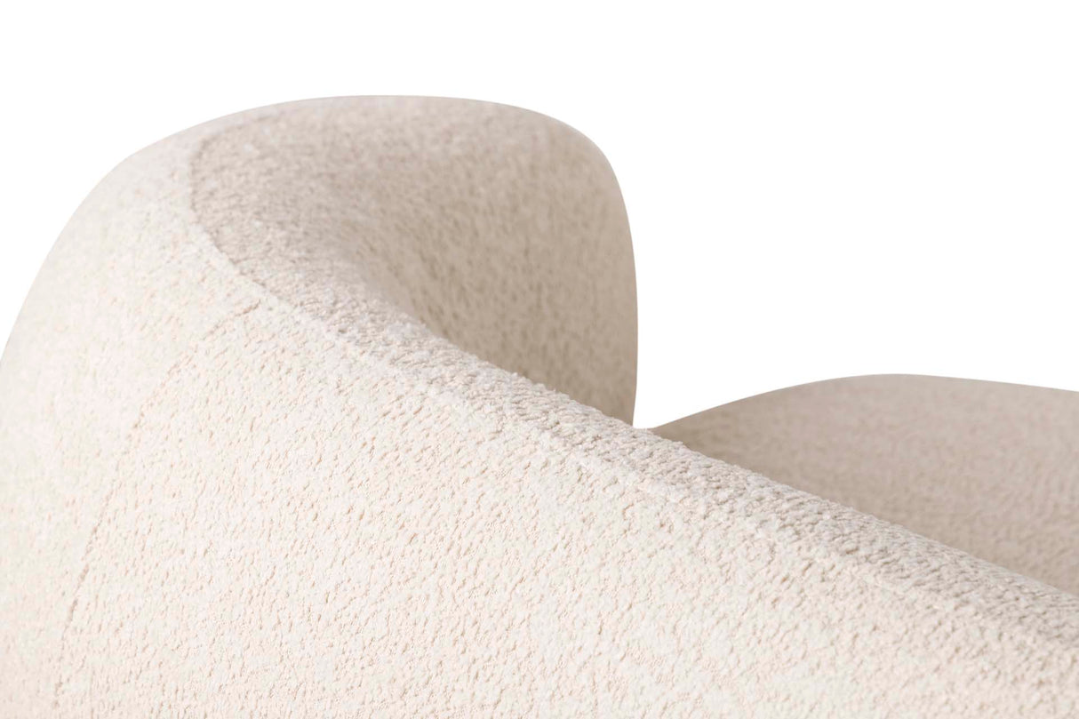 Canapé boucle beige luna 191x93x73 cm