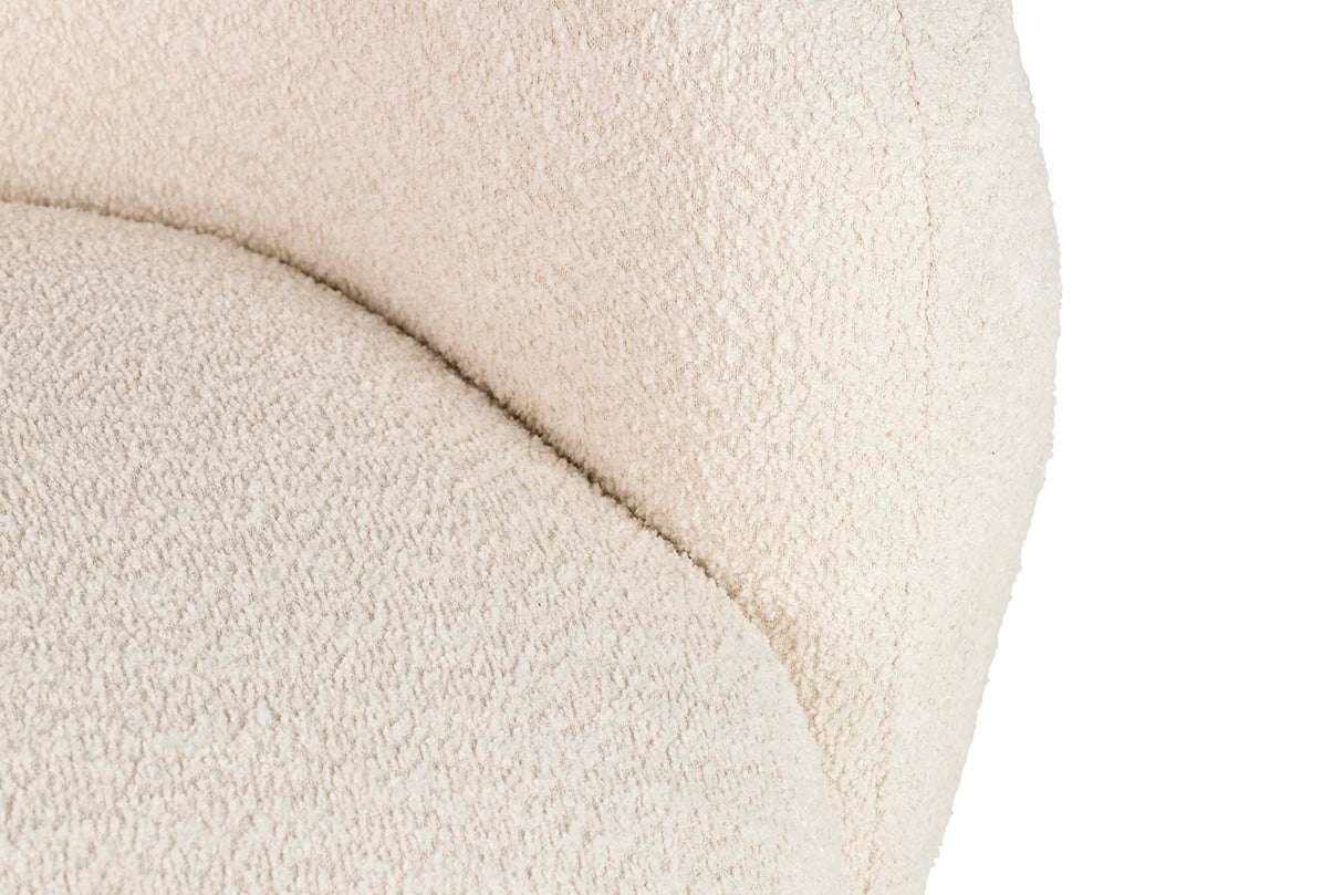 Canapé boucle beige luna 191x93x73 cm