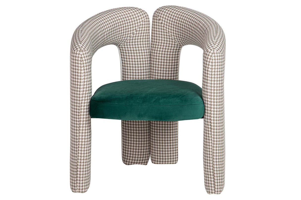 Beige Green Velvet Chair 66x61x76 cm