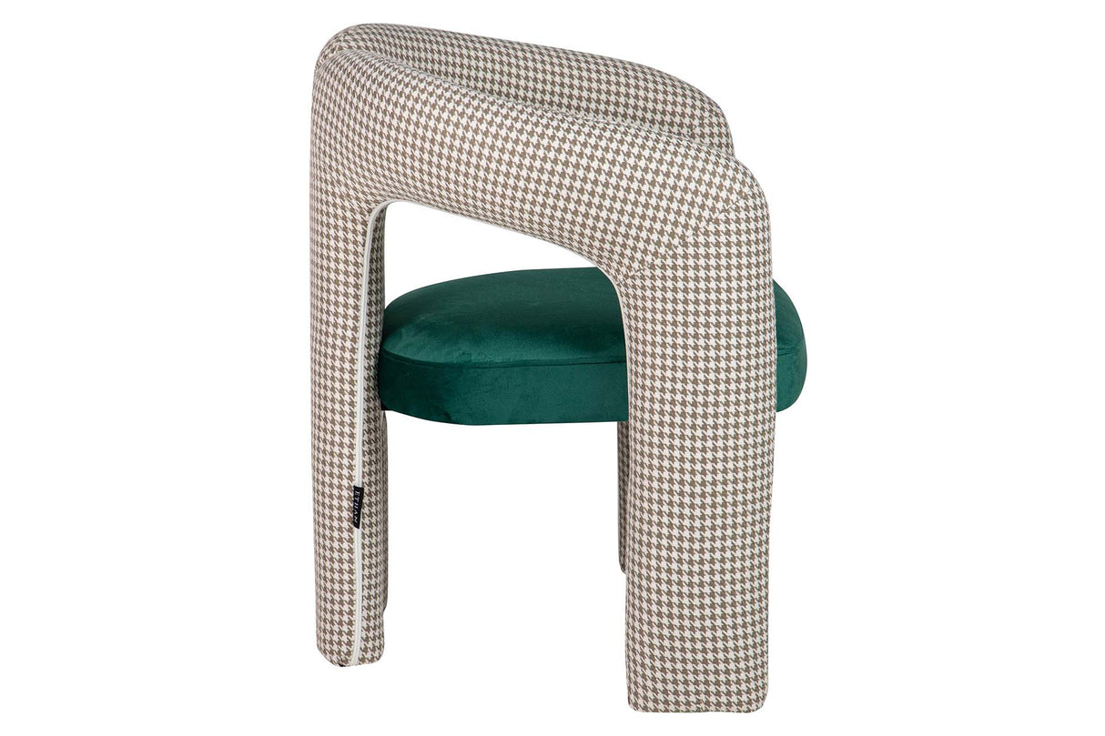 Beige Green Velvet Chair 66x61x76 cm