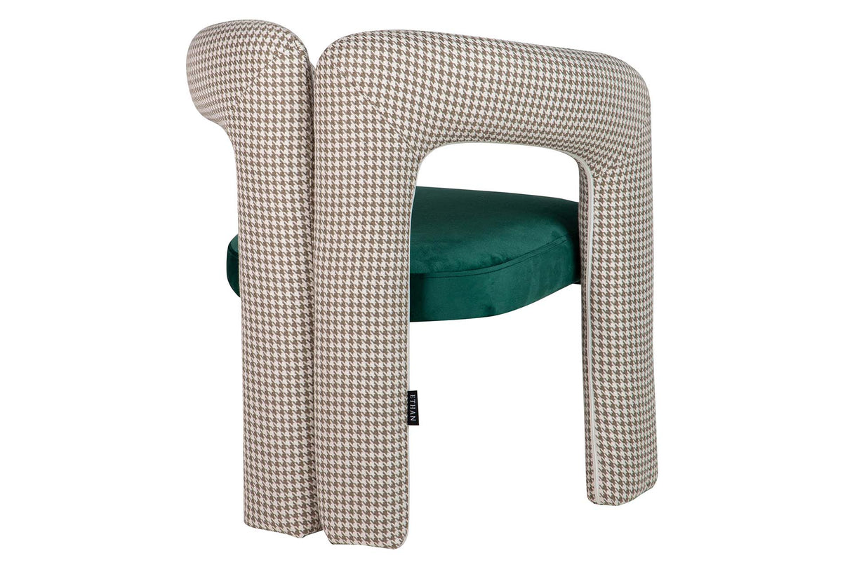 Beige Green Velvet Chair 66x61x76 cm