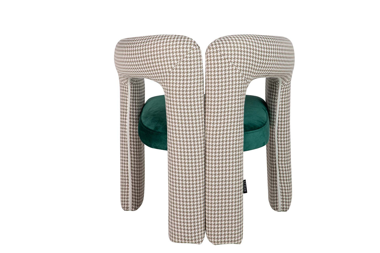 Beige Green Velvet Chair 66x61x76 cm