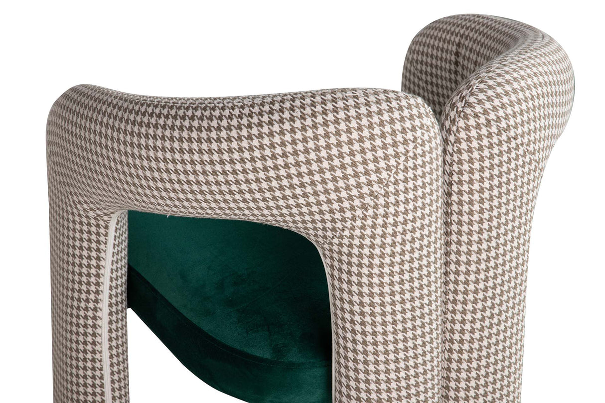 Beige Green Velvet Chair 66x61x76 cm