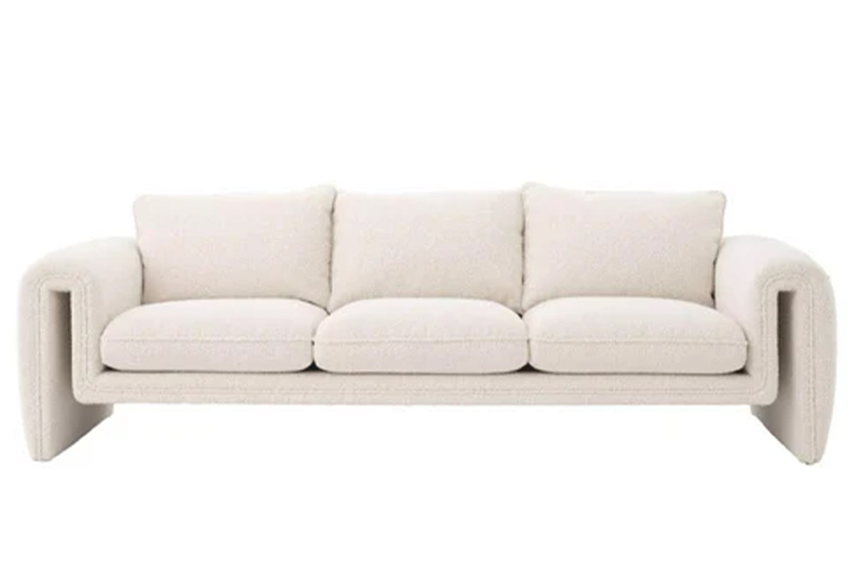 Sofa Chenilla Beige Yuma 230x91x76 cm