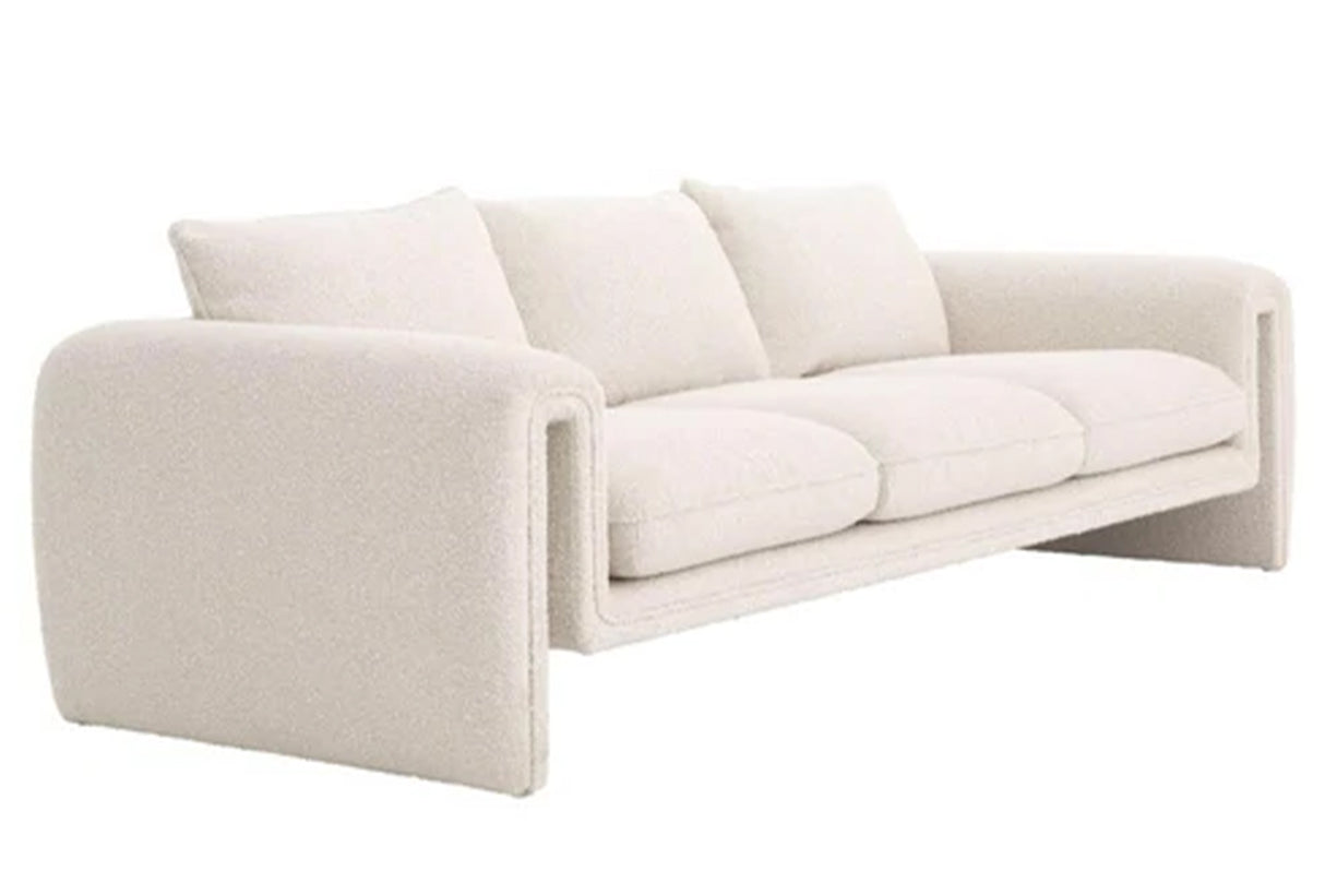Sofa Chenilla Beige Yuma 230x91x76 cm