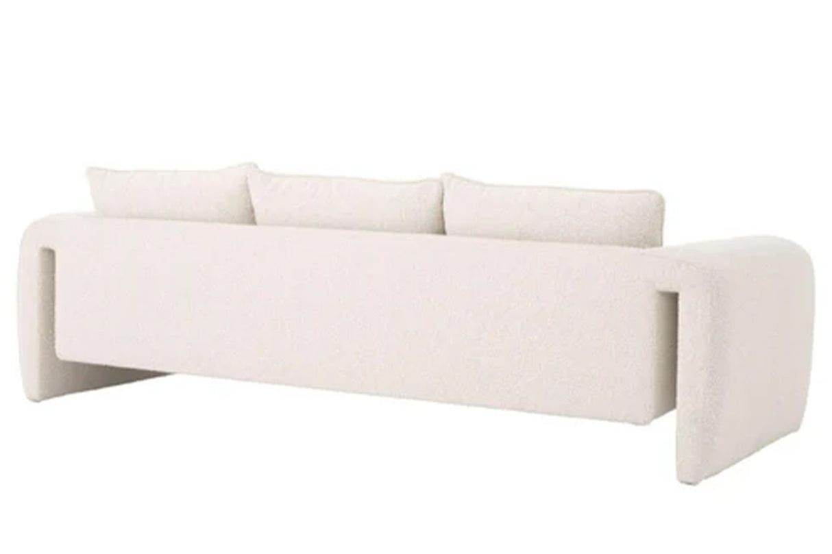 Sofa Chenilla Beige Yuma 230x91x76 cm