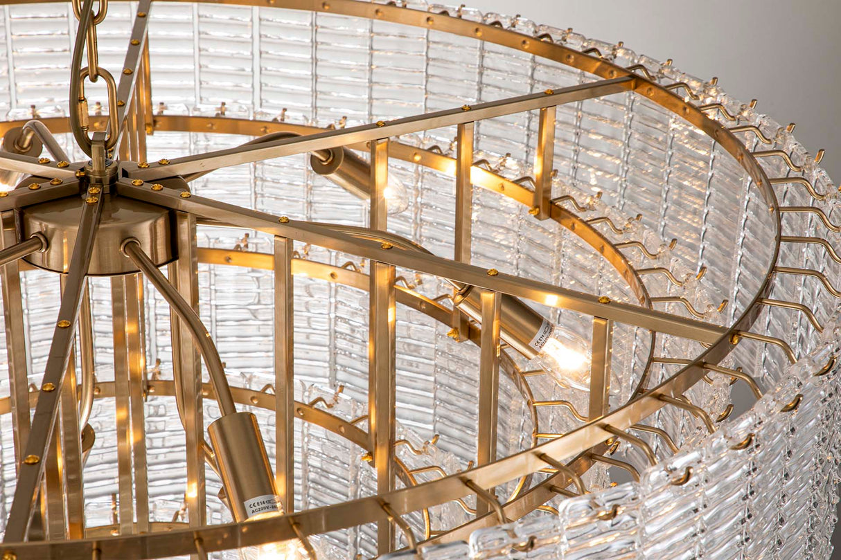 Lampe de toit en métal en métal en or 102x102x64 cm