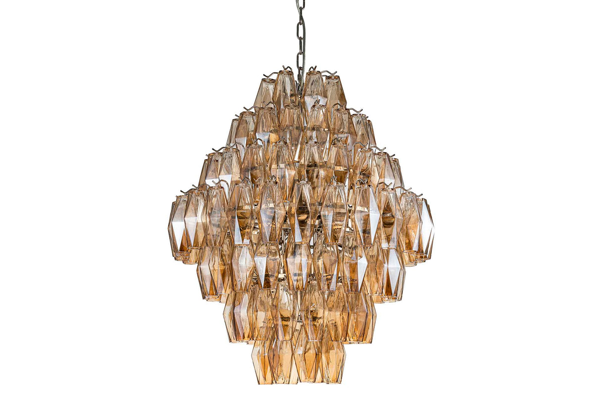 LAMPARA TECHO CRISTAL METAL PLATEADO 65x65x74 CM